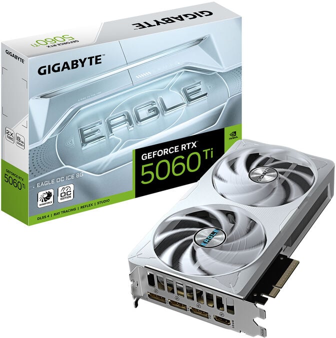 Gr&aacute;fica Gigabyte GeForce&reg; RTX 5060 Ti Eagle OC Ice 8GB GDDR7 DLSS4 image number 0