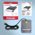 Leitor de cart&otilde;es AXAGON CRE-SM3TC USB-C Smart card FlatReader image number null