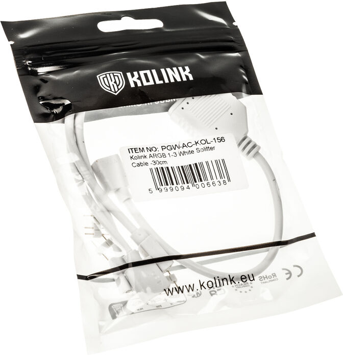 Cabo Splitter Kolink 1-3 ARGB 30cm Branco image number 2