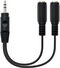 Cabo de Divis&atilde;o &Aacute;udio Nanocable Jack 3,5/M 2x Jack 3,5/F 15 CM Preto