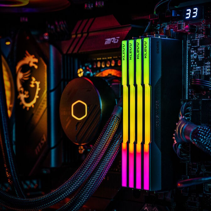 KLEVV Kit 32GB (2 x 16GB) DDR5 CRAS V 6000MHz CL28 RGB Obsidian Black (Intel XMP/AMD Expo) image number 13