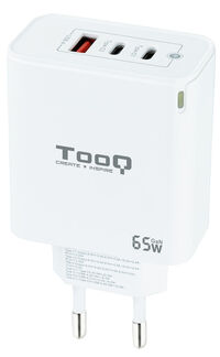 Carregador GaN Tooq 2xUSB-C/PD 65W + USB-A/QC 65W