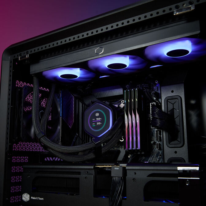 Water Cooler CPU Cooler Master MasterLiquid ATMOS II LCD ARGB 360mm Preto image number 6