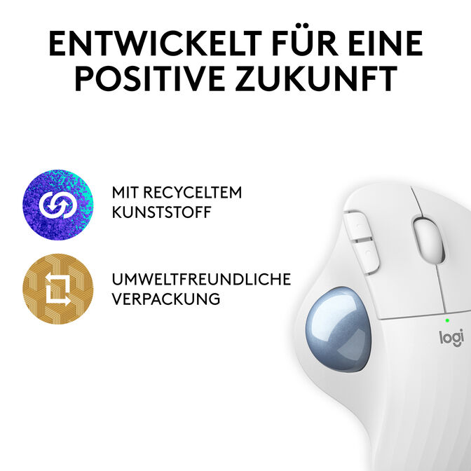 Rato Logitech Ergo M575s Trackball Branco image number 1