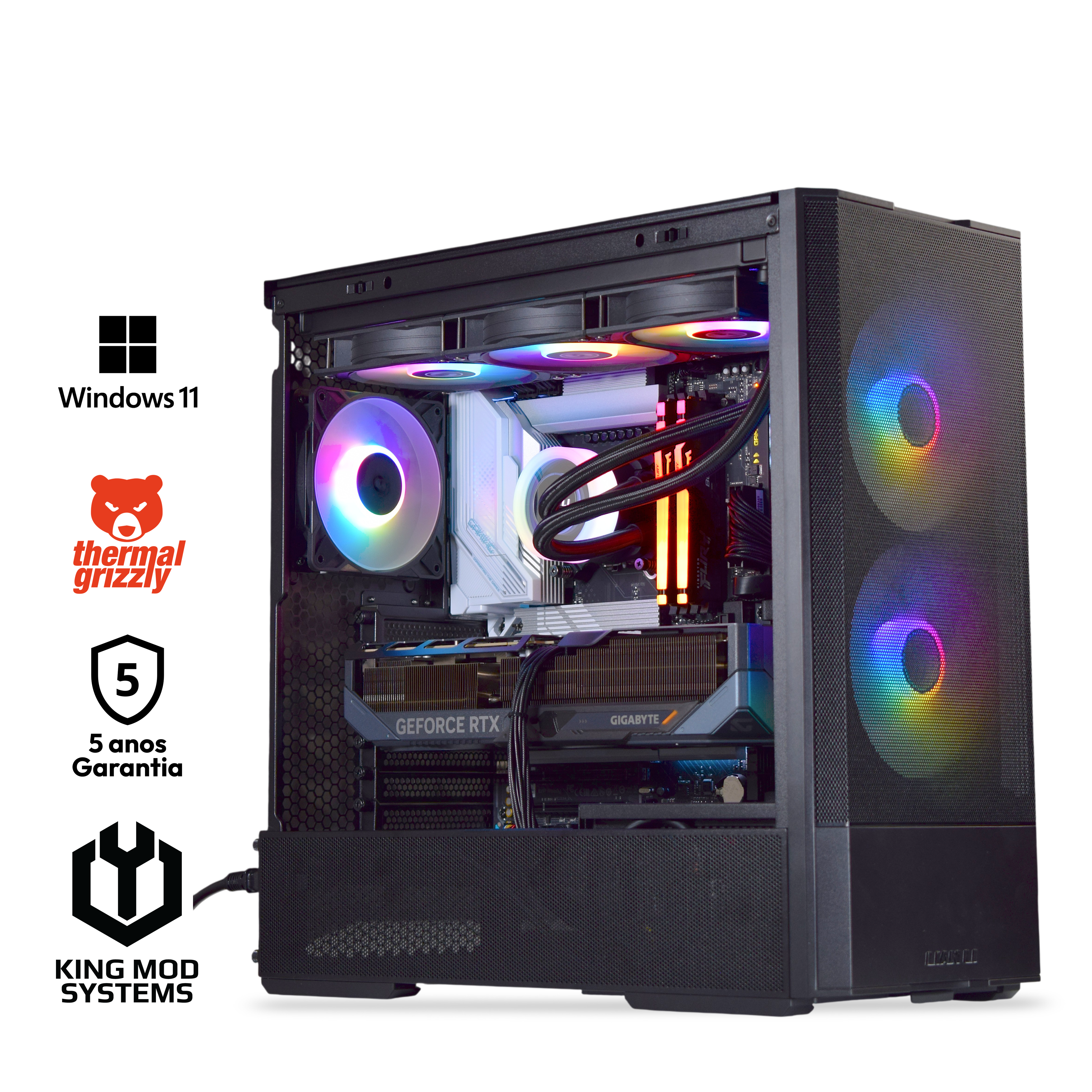 Computador King Mod Gamer-PC Intel Ultra 7 270K Plus 32GB DDR5 2TB RTX 5070 Ti WiFi W11