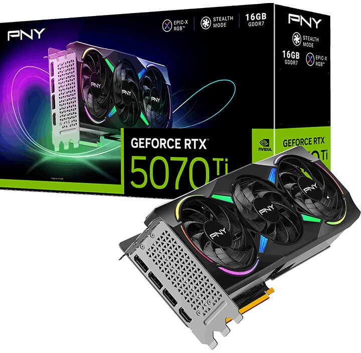 Gr&aacute;fica PNY GeForce&reg; RTX 5070 Ti Gaming RGB Triple Fan OC 16GB GDDR7 DLSS4