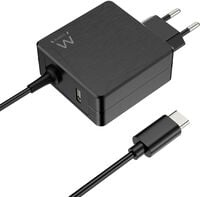 Carregador de Port&aacute;til Ewent USB-C + 1-Porta USB-A PD 65W Preto