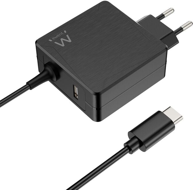 Carregador de Port&aacute;til Ewent USB-C + 1-Porta USB-A PD 65W Preto image number 0