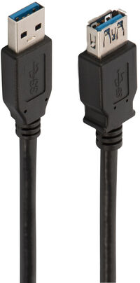 Cabo USB 3.0 Ewent Tipo A Macho > Tipo A F&ecirc;mea 1.8 M Preto