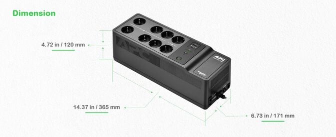 UPS APC Off-line Back-UPS 1050VA/600W USB-C/A Schuko image number 13