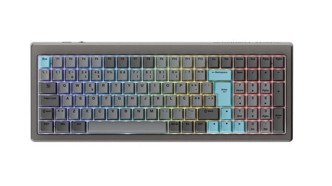 Teclado Mec&acirc;nico Ducky Cushion 98 Tri-Mode Silent Linear 96% Cinzento (PT) image number 3