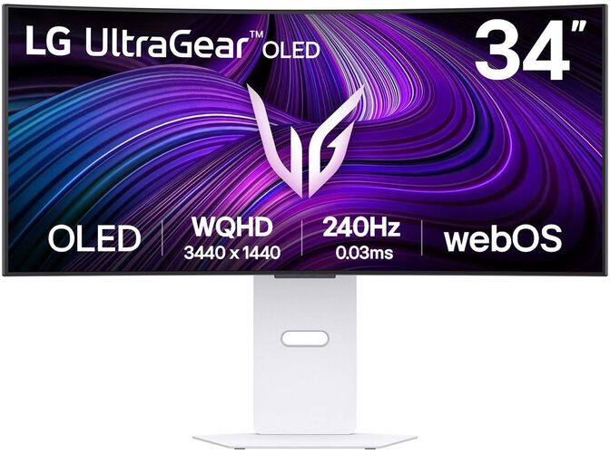 Monitor Curvo Gaming LG UltrGear 34" 34GX900SA OLED WQHD 240Hz 0.03ms G-Sync Compatible Smart webOS Branco image number 0