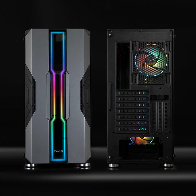 Caixa E-ATX Tooq NIGHTCITY ARGB c/ Vidro Temperado Preta image number 2