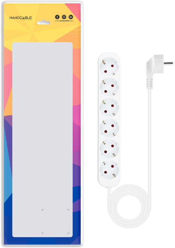 R&eacute;gua Nanocable 6 Tomadas 1.4 M Branco image number 2