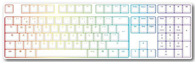 Conjunto de 109 Teclas Ducky PBT Doubleshot Branco (ES) image number 0