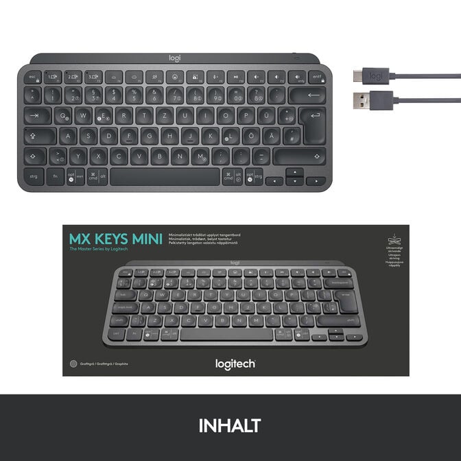 Teclado Logitech MX Keys Mini Bluetooth Grafite (US) image number 10