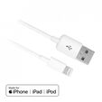Cabo USB 2.0 Ewent Tipo A Macho > Lightning 1 M Branco image number null