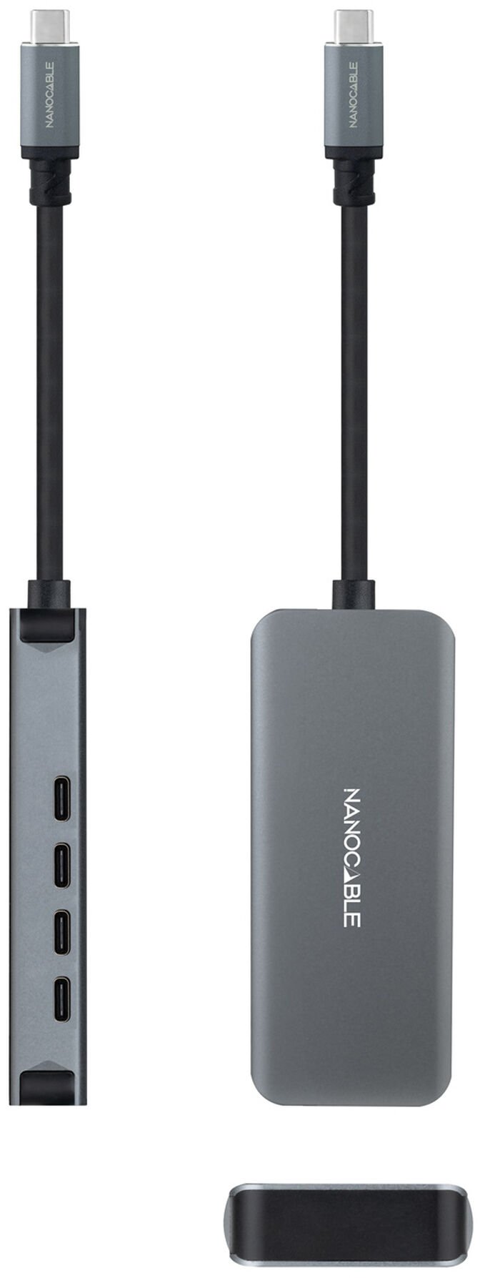 Hub Nanocable USB-C > 4xUSB-C 10 CM Cinzento image number 1
