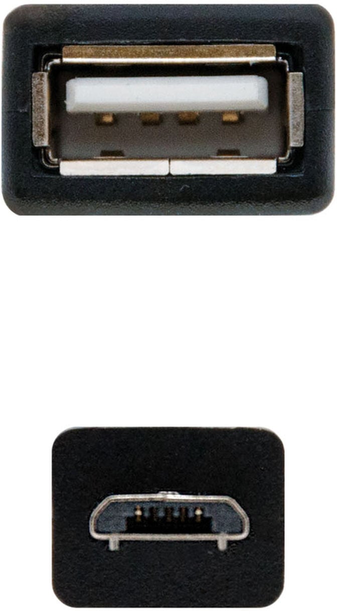 Cabo USB 2.0 OTG Nanocable Micro B/M-A/F 15 CM Preto image number 1