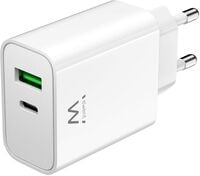 Carregador Ewent USB-C/USB-A 30W QC 3.0 Branco