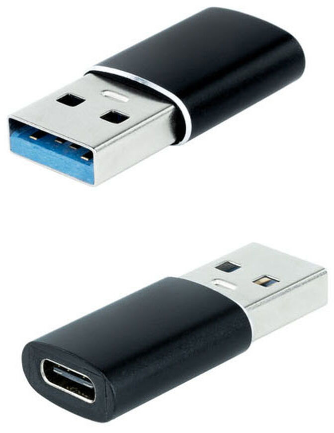 Adaptador USB-A 3.1 Nanocable USB-A/M > USB-C/F Preto image number 0