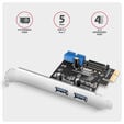 Adaptador PCIe AXAGON PCEU-232RS PCIe card - 2+2x USB 5Gbps port, SATA power image number null