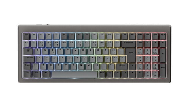 Teclado Mec&acirc;nico Ducky Cushion 98 Tri-Mode Silent Linear 96% Cinzento (PT) image number 1