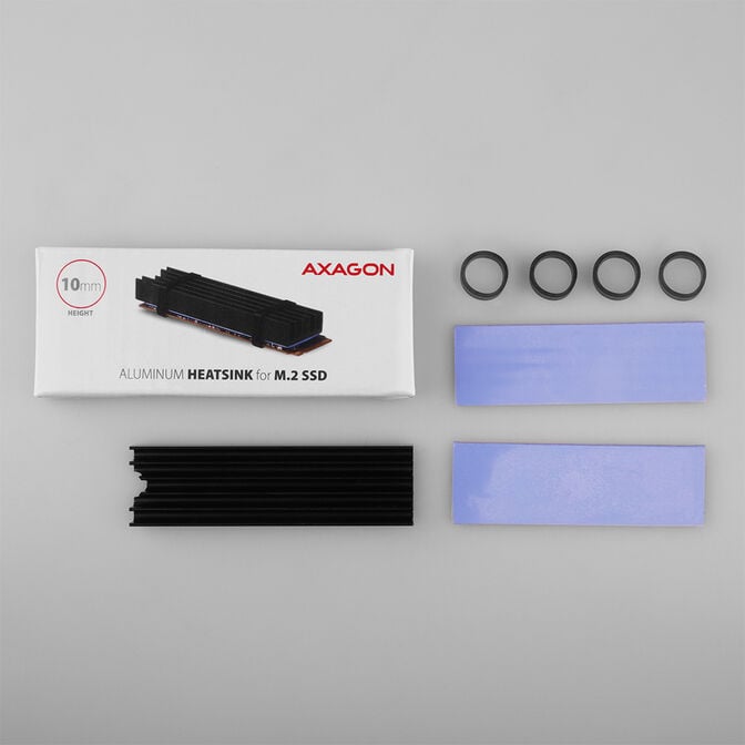 Dissipador Passivo AXAGON CLR-M2L10 - M.2 SSD, 80mm SSD, ALU, silicone thermal pads, height 10mm image number 5