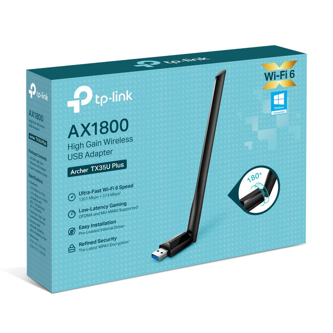 Adaptador de Rede USB TP-Link Archer TX35U Plus Wireless AX1800 image number 3
