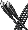 Cabo de carregamento AXAGON BUCM3-CM30AB cable USB-C  <-> USB-C 3.2 Gen 1, 3m, PD 60W, 3A, ALU, braid, Preto image number null