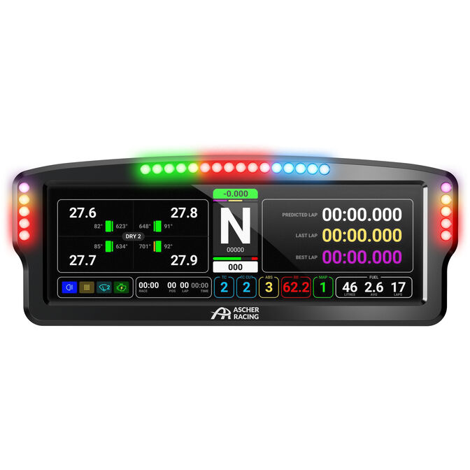 Dashboard 7.85" Ascher Racing com Touchscreen, 26 Led&acute;s RGB image number 1
