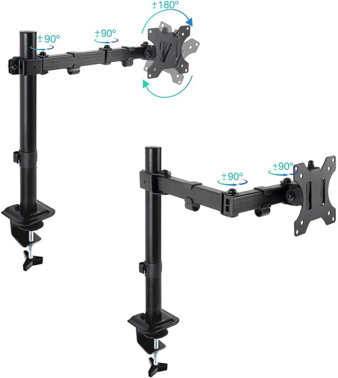 Suporte de Mesa Tooq 17" a 32" Max. 8kg/Monitor Preto image number 1