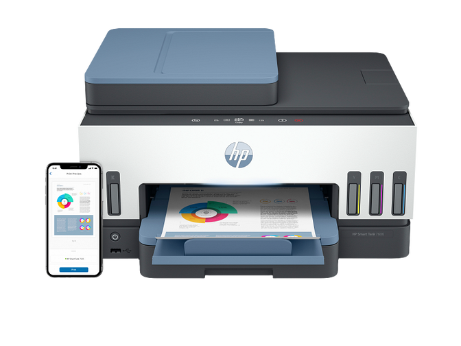 Impressora Multifun&ccedil;&otilde;es a Jato de Tinta HP Smart Tank 7606 All-in-One image number 0