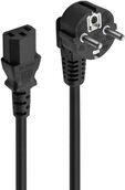 Cabo de Alimenta&ccedil;&atilde;o Ewent EC1901 Shuko Plug > IEC, Angled 90&deg;, 3m Preto image number null