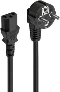 Cabo de Alimenta&ccedil;&atilde;o Ewent EC1901 Shuko Plug > IEC, Angled 90&deg;, 3m Preto