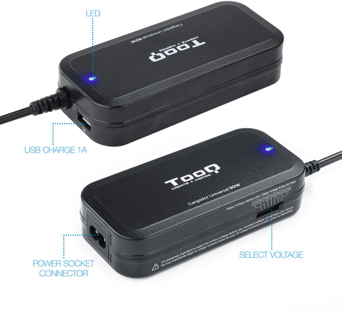 Carregador de Port&aacute;til Tooq 90W 1x USB Manual image number 2