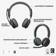 Headset Logitech Zone Wireless 2 Teams Bluetooth ANC Grafite image number null