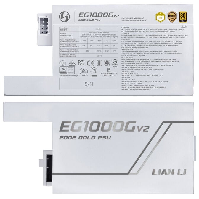 Fonte Modular Lian Li Edge Gold V2 1000W 80+ Gold Branco (C/Hub) image number 3