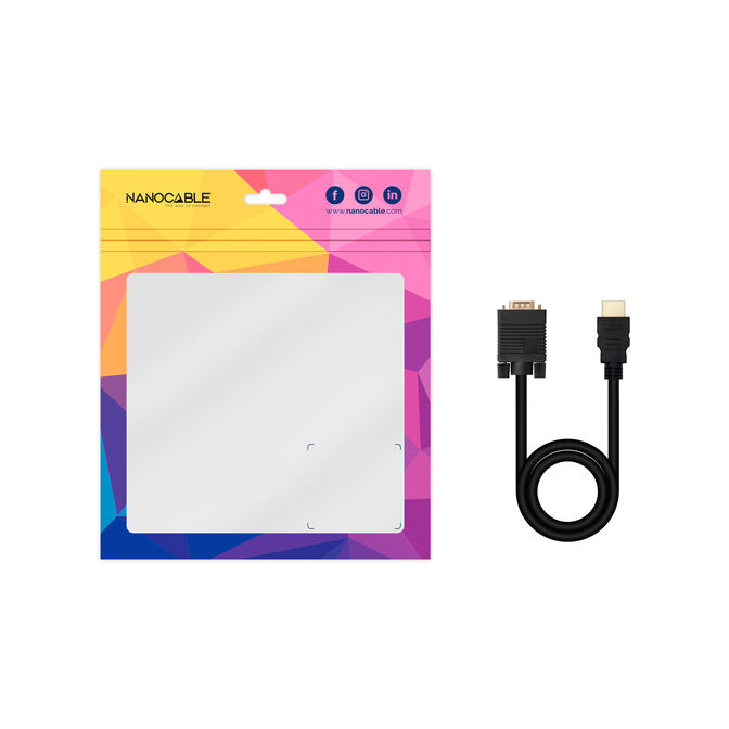 Cabo Conversor Nanocable HDMI > VGA 1.8 M Preto image number 4