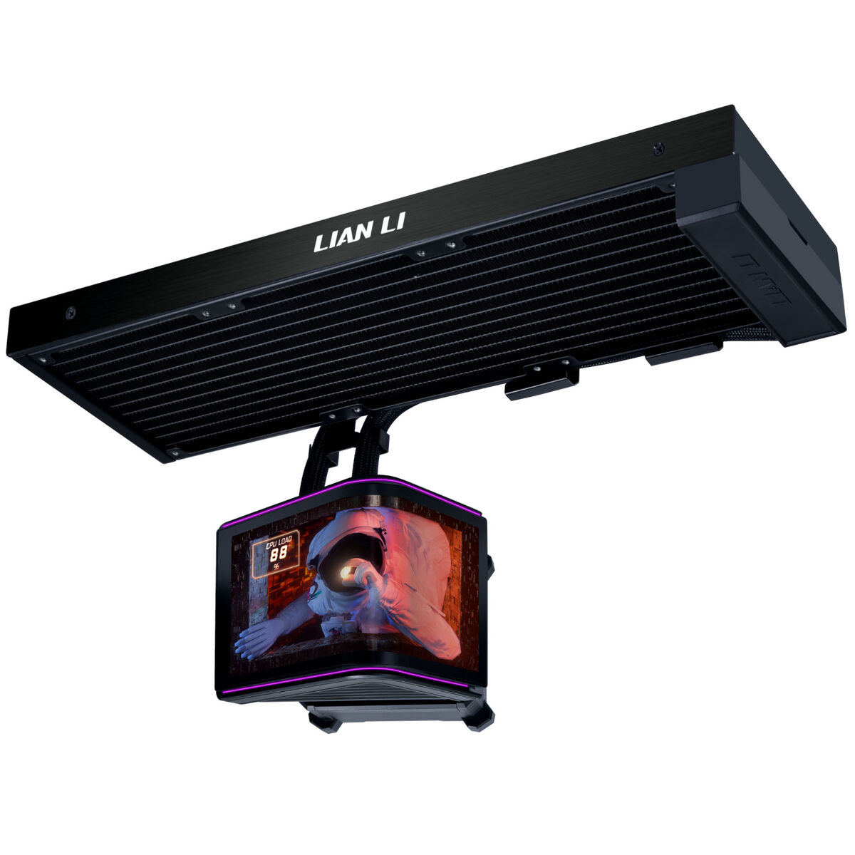 Water Cooler CPU AIO Lian Li HydroShift II OLED Curved 360 Preto - 360mm S/Ventoinhas