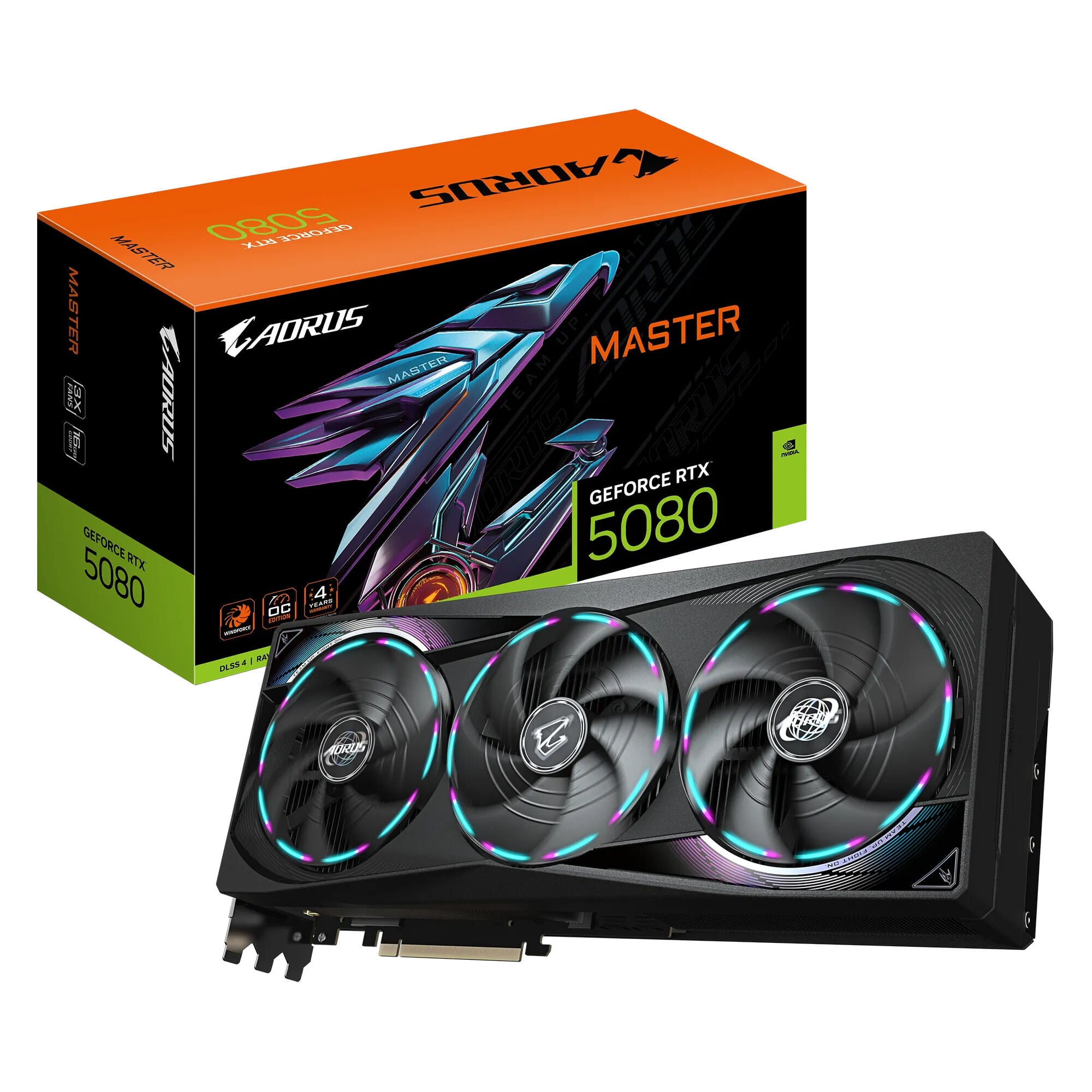 Gr&aacute;fica Gigabyte GeForce&reg; RTX 5080 Aorus Master 16GB GDDR7 DLSS4