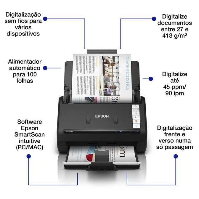 Scanner de Documentos Epson WorkForce ES-550W image number 2
