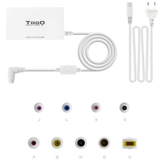 Carregador de Port&aacute;til Slim Tooq 100W 1x USB 9 Conectores Branco image number 4