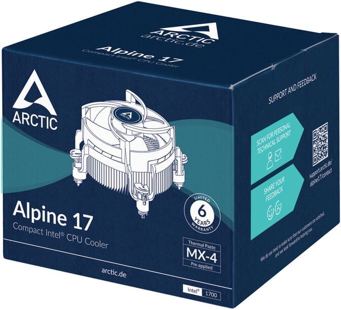 Cooler CPU Arctic Alpine 17 92MM LGA 1700 image number 6