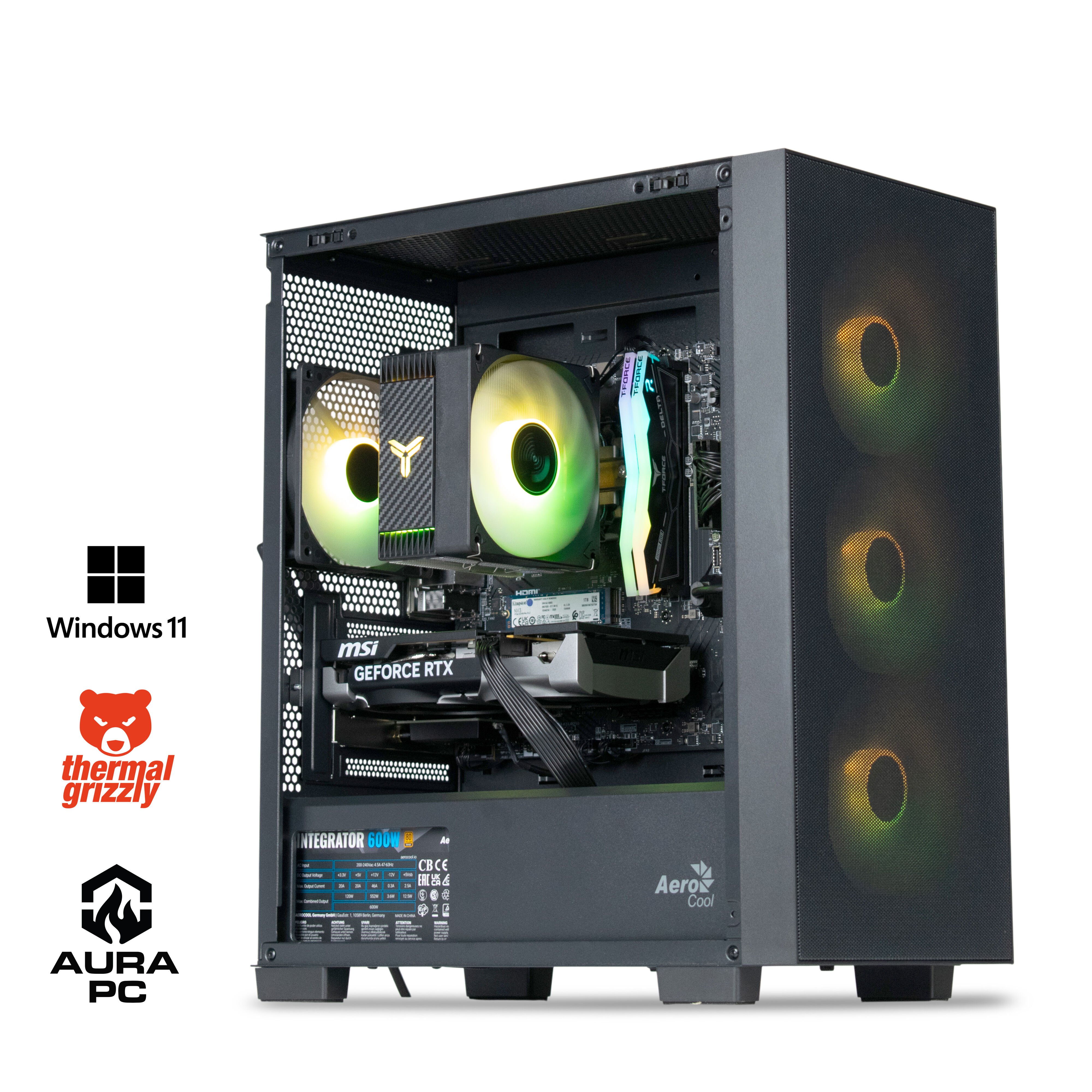 Computador AURA Gamer-PC Ryzen 5 7500F 32GB DDR5 1TB RTX 5060 WiFi W11 V2