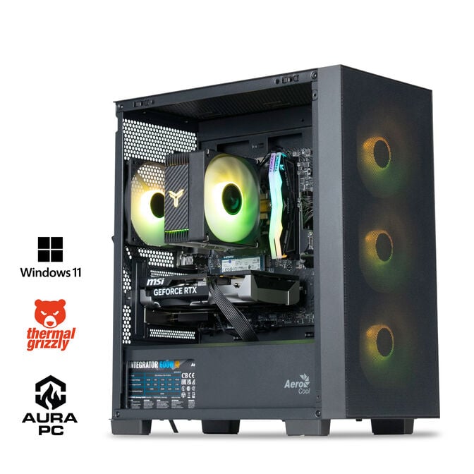 Computador AURA Gamer-PC Ryzen 5 7500F 32GB DDR5 1TB RTX 5060 WiFi W11 V2 Bonus