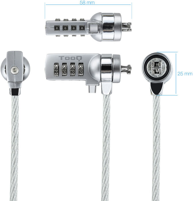 Cadeado Tooq Anti-Roubo c/Combina&ccedil;&atilde;o 1.50 metro image number 1