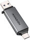 Leitor Cart&otilde;es AXAGON CRE-DAC External USB 3.2 Gen1 Type-C+Type-A 2-slot SD/microSD