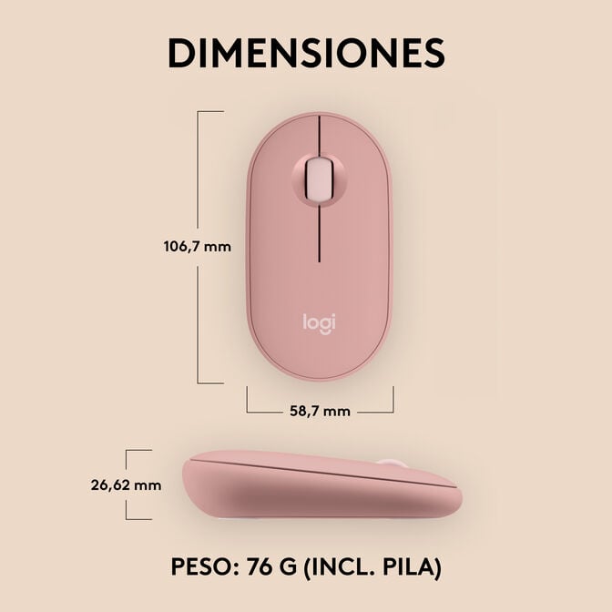 Rato Logitech Pebble 2 M350s Bluetooth Tonal Rose image number 17