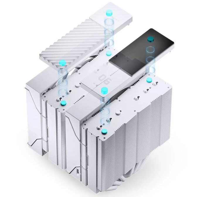 Cooler CPU Jonsbo CC90 Dual Tower com Display Branco - 2x 130mm image number 11